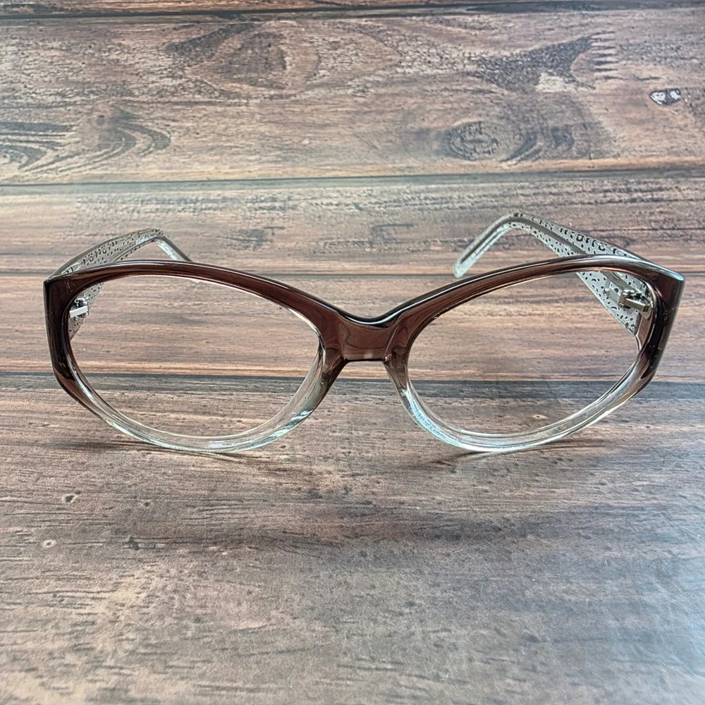 GUESS GU2448 Brown Clear Gradient Cat Eye Eyeglasses Frames 57-16-130 Women